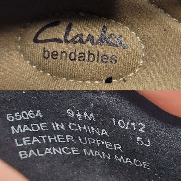 Y2K Clarks Bendables Leather Mary Janes 9.5 Black Flats Dark‎ Academia Comfort - Picture 3 of 11